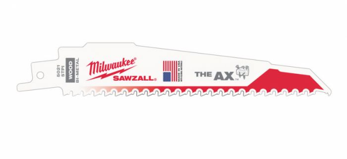 Полотно для шабельних пил AX FANG TIP MILWAUKEE, 150/5,0мм, (5шт), (деревина з цвяхами)