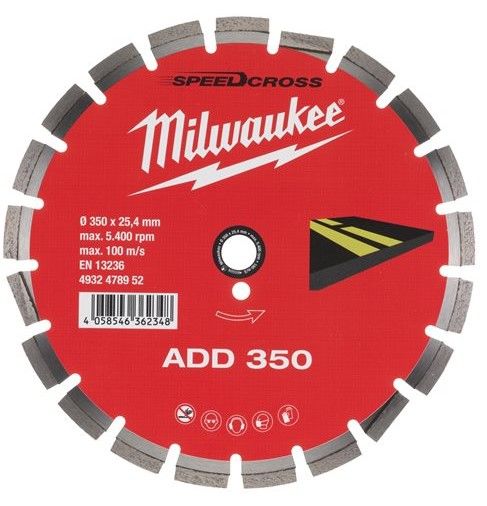 Алмазний диск ADD 350 для асфальту MILWAUKEE