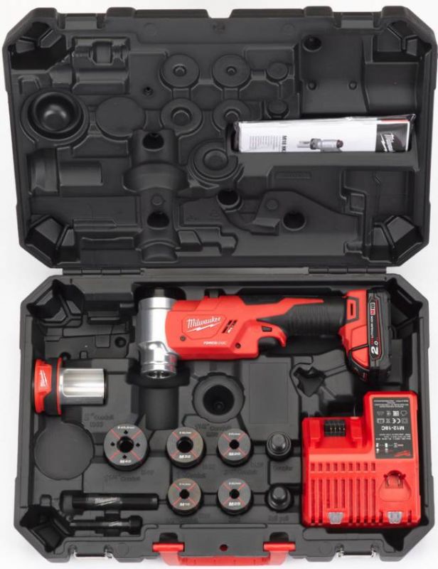 Акумуляторний гідравлічний пробійник MILWAUKEE M18 HKP-201CA ( зарядний пристрій, 1 акум.X M18 B2 (2Ач)