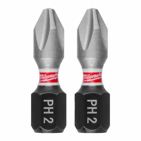 Біта SHOCKWAVE MILWAUKEE, PH2, 25мм, (3шт)