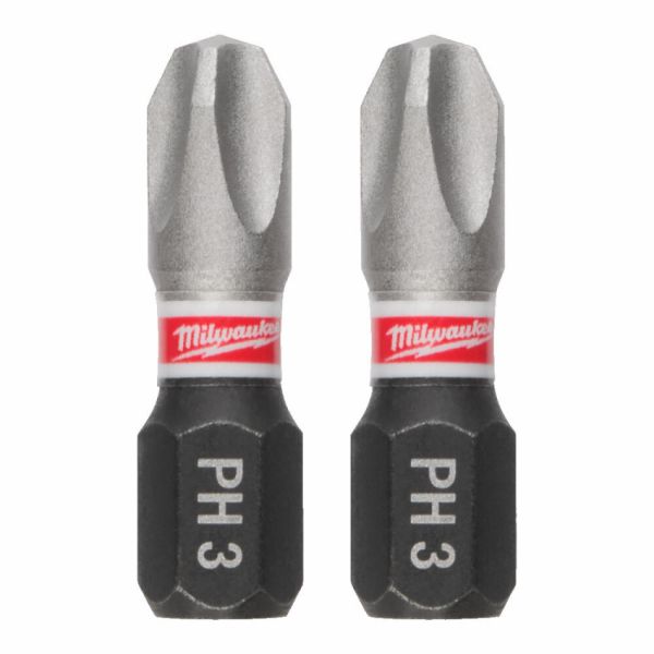Біта SHOCKWAVE MILWAUKEE, PH3, 25мм, (3шт)