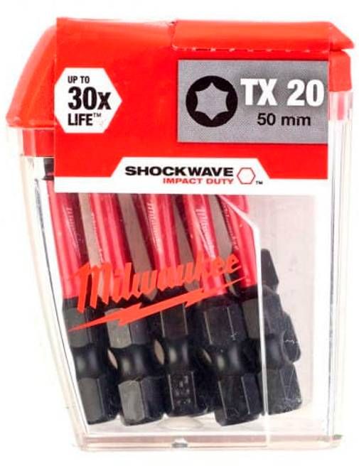 Насадки SHOCKWAVE MILWAUKEE, TX20, 50 мм, (10 шт.)