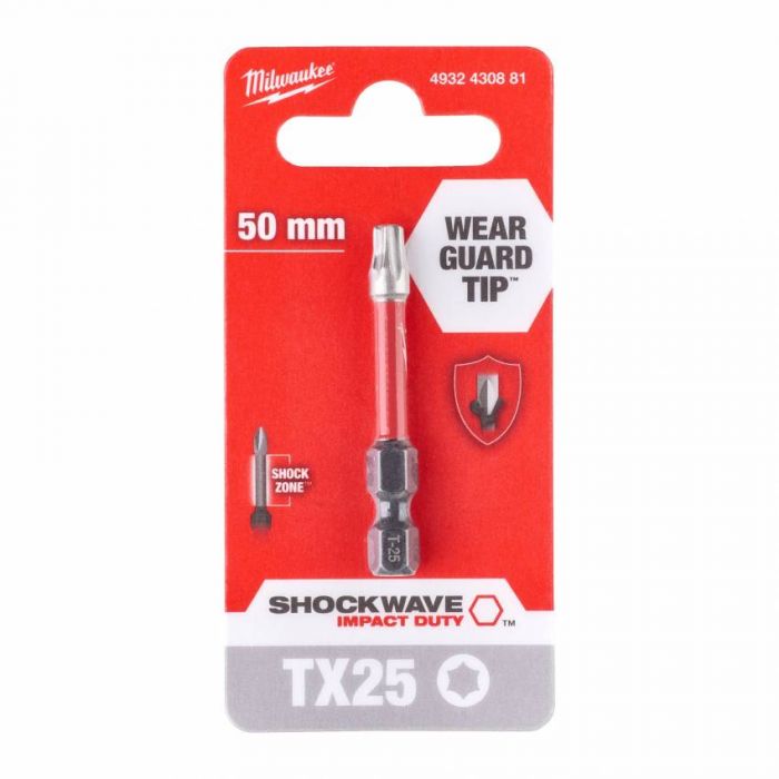 Біта SHOCKWAVE MILWAUKEE, TX25, 50мм (1шт); блістер
