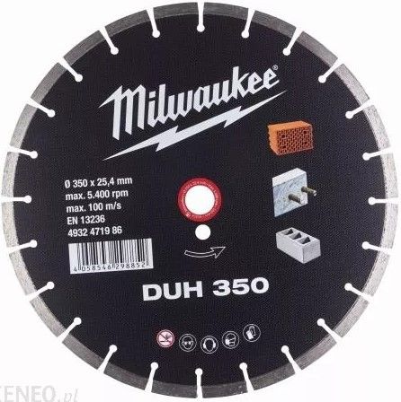 Диск алмазний MILWAUKEE DUH 350, Ø350мм