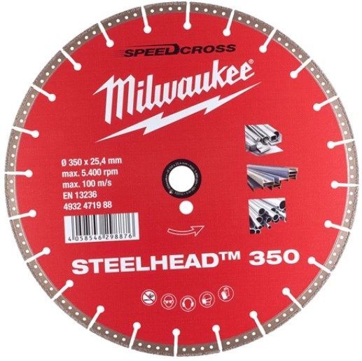 Диск алмазний Steelhead 350 MILWAUKEE, Ø350мм, по металу