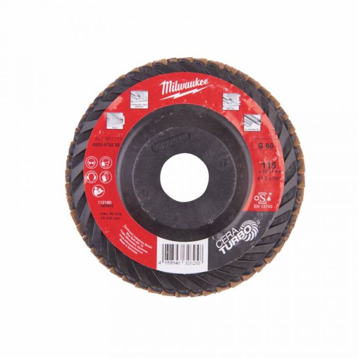 Диск пелюстковий CERAMIC MILWAUKEE SLC 50/125, зерно 40/60, Ø125мм