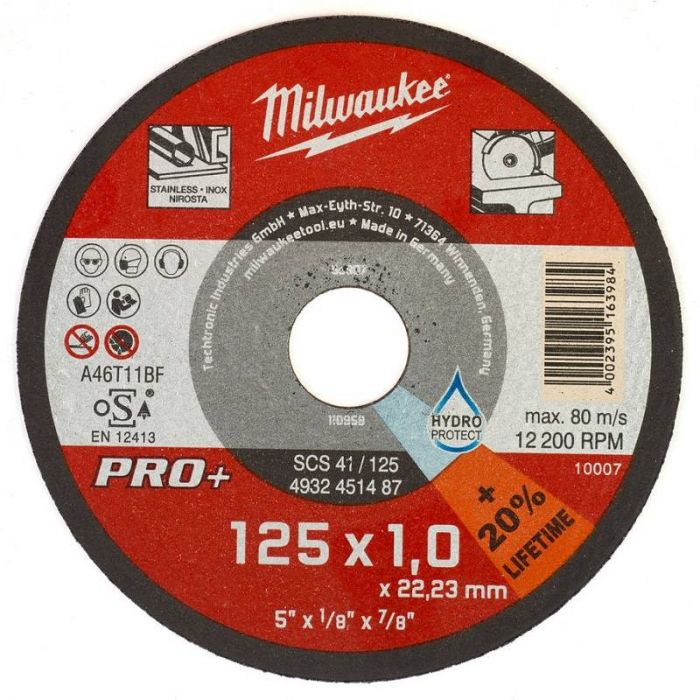 Диск відрізний MILWAUKEE, SCS 41/125х1 PRO, Ø125мм