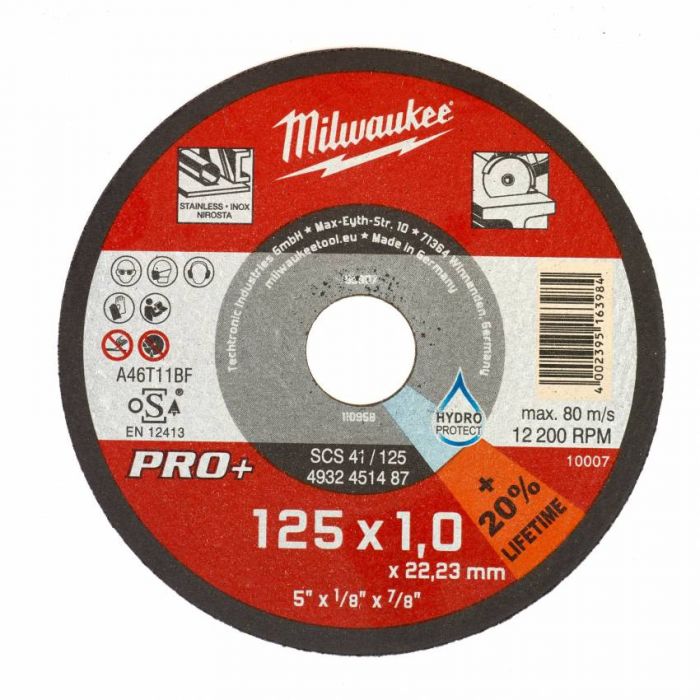 Диск відрізний MILWAUKEE, SCS 41/125х1 PRO, Ø125мм