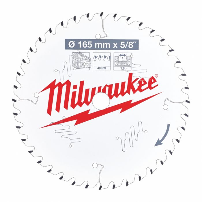 Диск пильний Alu PFTE MILWAUKEE, Ø165х20х2, 2мм, 52 зуб.