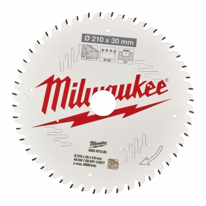 Диск пильний Alu PFTE MILWAUKEE, Ø165х20х2, 2мм, 52 зуб.