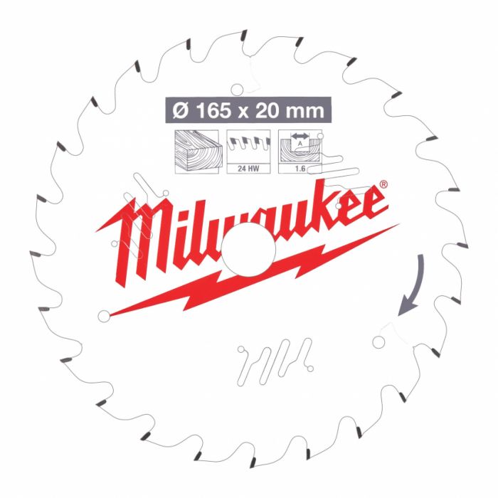 Диск пильний MILWAUKEE, Ø160х20мм, 52 зуб.