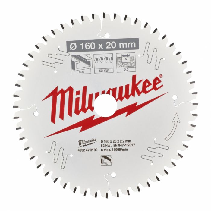 Диск пильний MILWAUKEE, Ø160х20мм, 52 зуб.