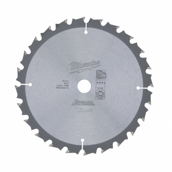 Диск пильний MILWAUKEE, Ø165/15,8/1,6мм, 24 зуб.