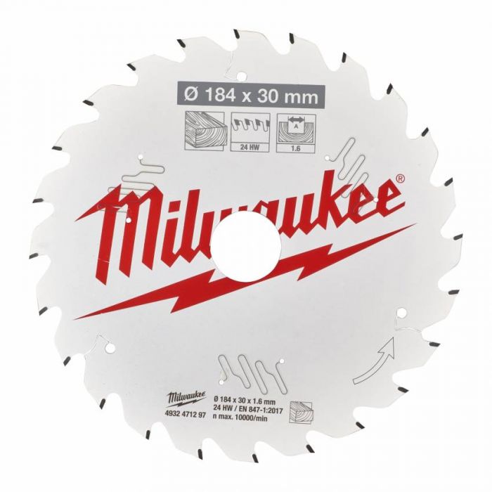 Диск пильний MILWAUKEE, Ø184/15,8мм, 24 зуб.