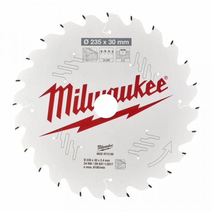 Диск пильний MILWAUKEE, Ø184/15,8мм, 24 зуб.