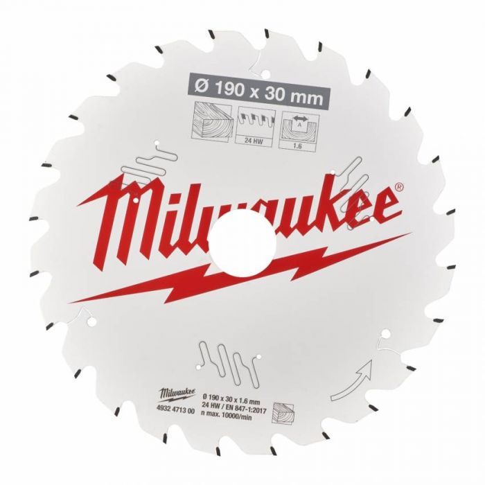 Диск пильний MILWAUKEE, Ø184/15,8мм, 24 зуб.