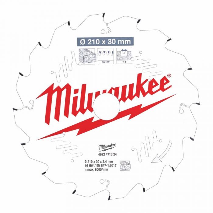 Диск пильний MILWAUKEE, Ø184/15,8мм, 24 зуб.