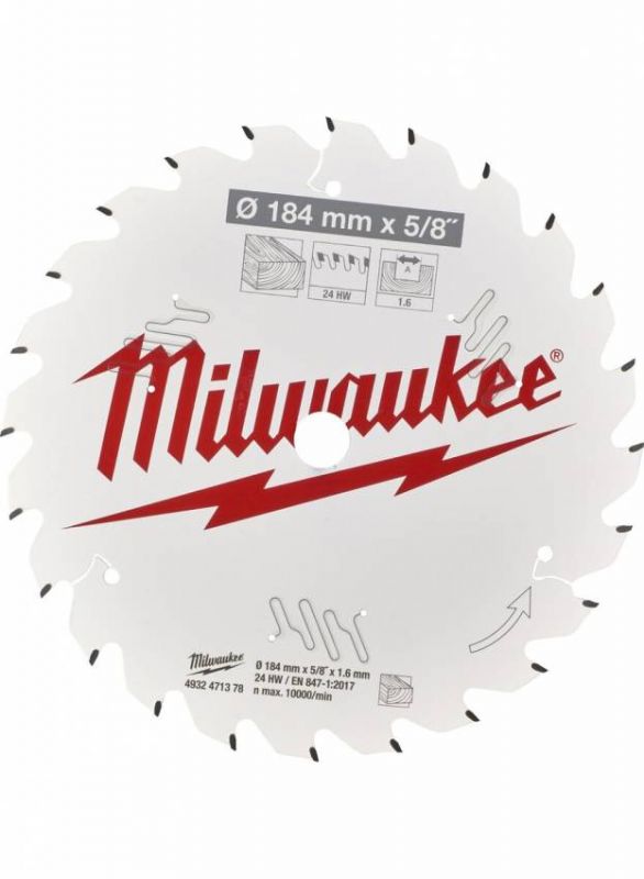 Диск пильний MILWAUKEE, Ø184/15,8мм, 24 зуб.