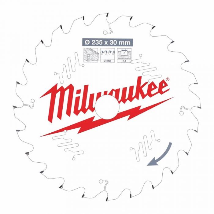 Диск пильний MILWAUKEE, Ø184/15,8мм, 24 зуб.