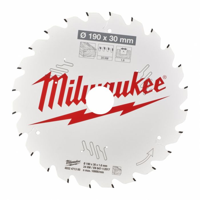 Диск пильний MILWAUKEE, Ø190/30мм/1,8мм, 4 зуб., по фіброцементу