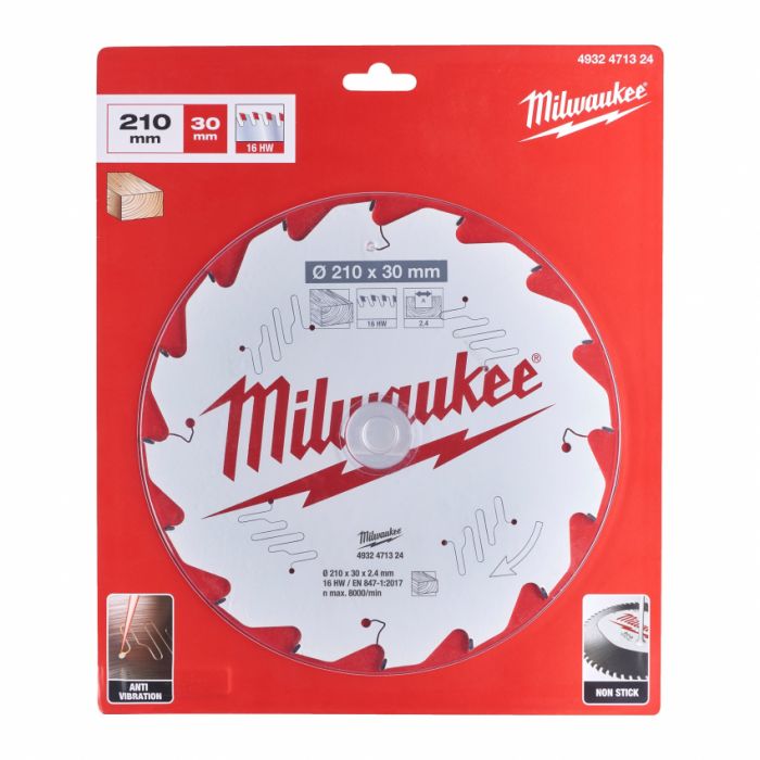 Диск пильний MILWAUKEE, Ø210/30мм, 16 зуб.