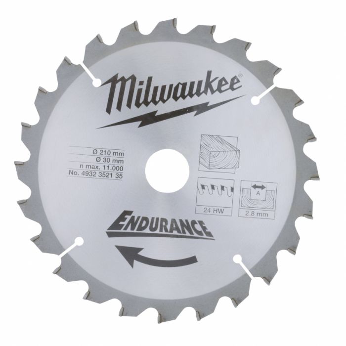 Диск пильний MILWAUKEE, Ø210/30мм, 24 зуб.