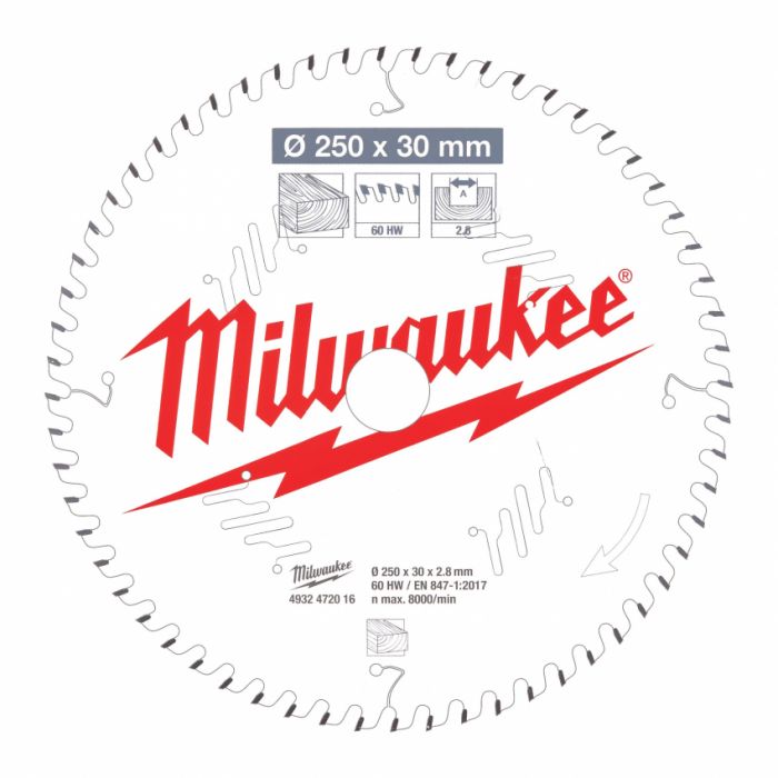 Диск пильний MILWAUKEE, Ø216/30мм, 48 зуб.