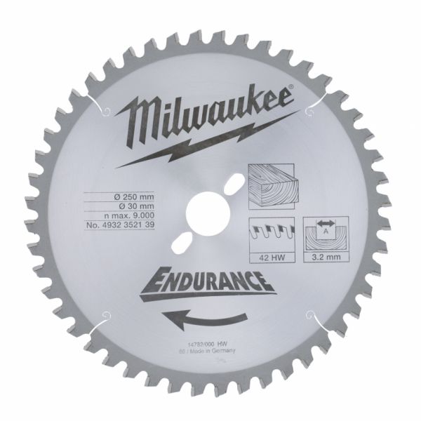 Диск пильний MILWAUKEE, Ø250/30мм, 48 зуб.