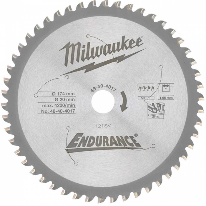 Диск пильний по металу MILWAUKEE, Ø174x20мм, 50 зуб.