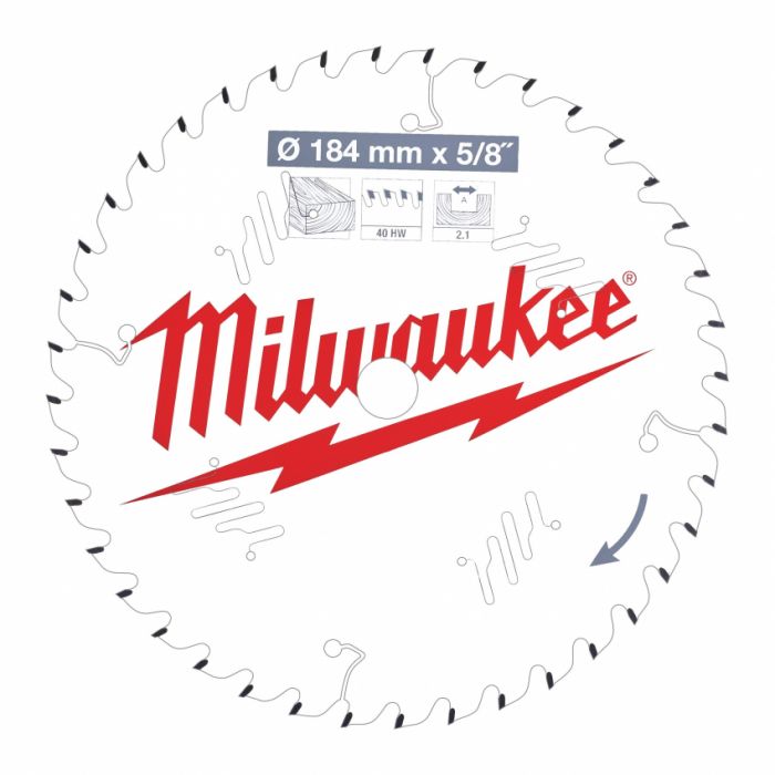 Диск пиляльний Alu PFTE MILWAUKEE, Ø184х30х2,4мм, 54 зуб. 1