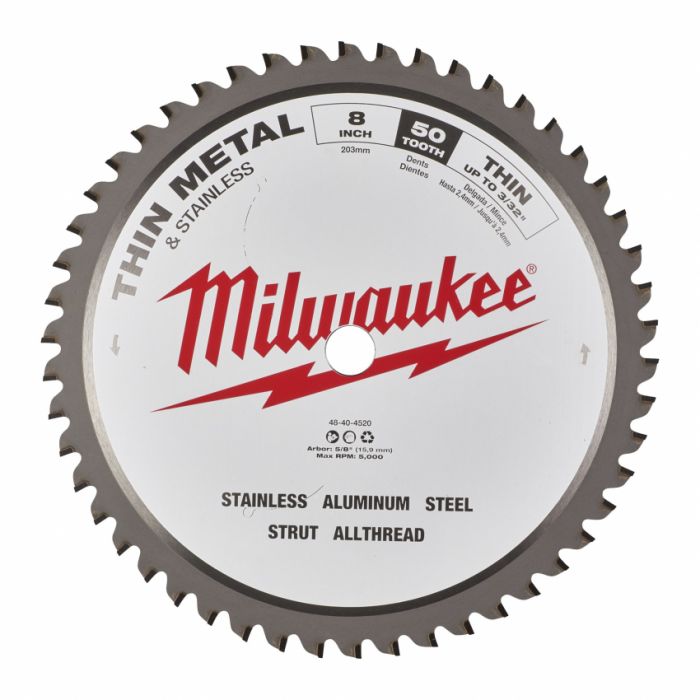 Диск пиляльний Alu PFTE MILWAUKEE, Ø203х5/8"х2,4мм, 58 зуб. 1