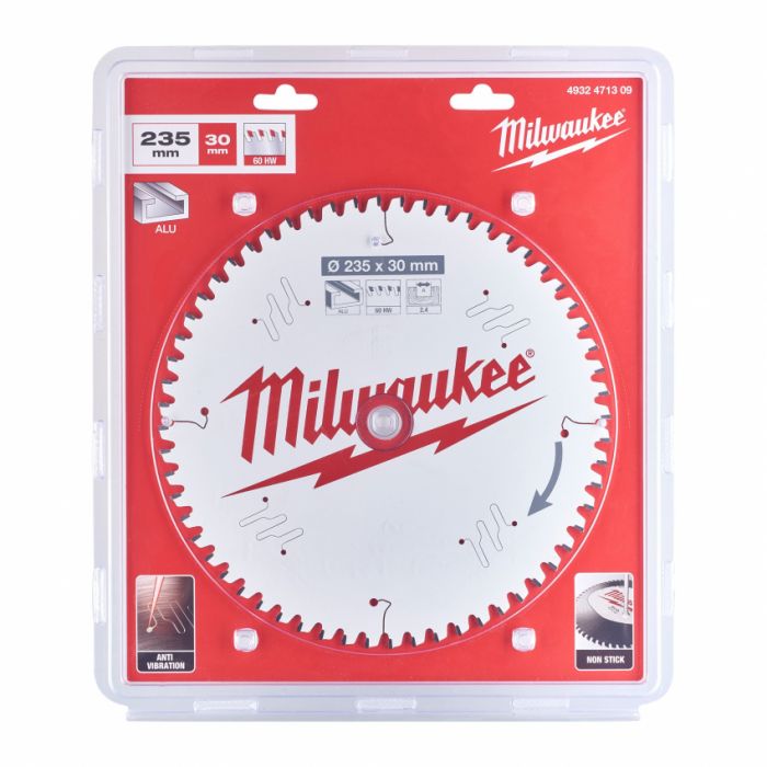 Диск пиляльний Alu PFTE MILWAUKEE, Ø235х30х2,4мм, 60 зуб. 1