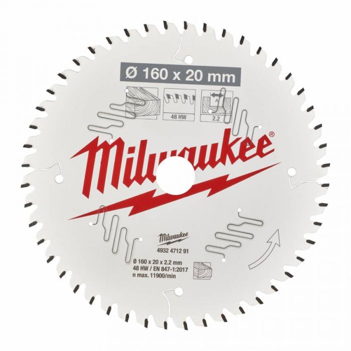 Диск пиляльний PFTE MILWAUKEE, Ø165х15,87х1,6мм, 40 зуб. 1