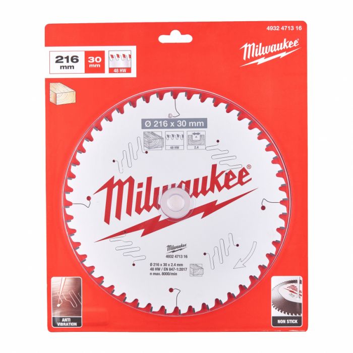 Диск пиляльний PFTE MILWAUKEE, Ø216х30х2,4мм, 48 зуб. 2