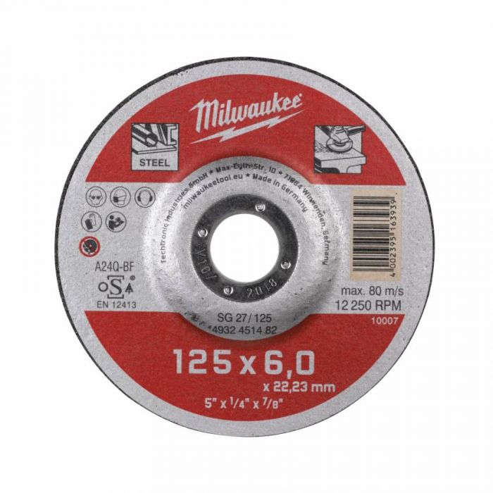 Диск зачисний MILWAUKEE, SCS 41/125х6, Ø125мм