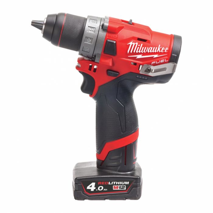 Дриль-шуруповерт акумуляторний MILWAUKEE, M12 FDD-402X, 44Нм (зарядний пристрій, 2 акум.Х 4Ач, HDкейс)