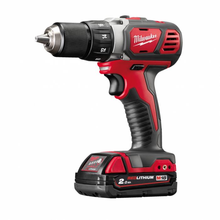 Дриль-шуруповерт акумуляторний MILWAUKEE, M18 BDD-202С, 50Нм ( зар.пристр, 2 акум.Х 2Ач, кейс) (акція)