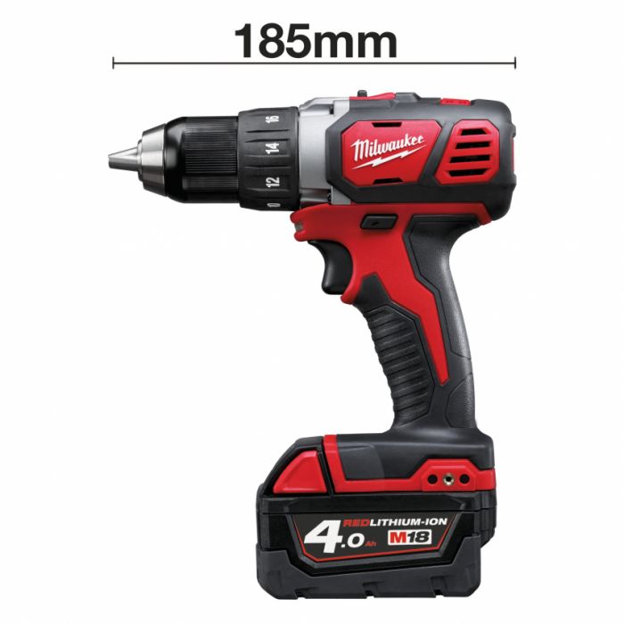 Дриль-шуруповерт акумуляторний MILWAUKEE, M18 BDD-202С, 50Нм ( зар.пристр, 2 акум.Х 2Ач, кейс) (акція)