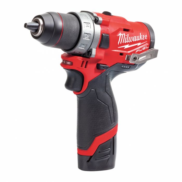 Дриль-шуруповерт акумуляторний MILWAUKEE, M12 FDD-202X, 37Нм (зарядний пристрій, 2 акум.Х 2Ач, HDкейс)