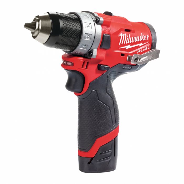 Дриль-шуруповерт акумуляторний MILWAUKEE, M12 FDD-202X, 37Нм (зарядний пристрій, 2 акум.Х 2Ач, HDкейс)