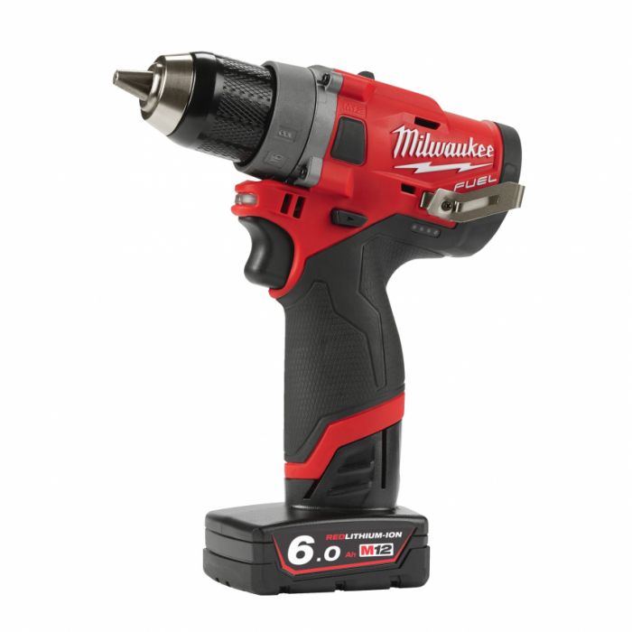 Дриль-шуруповерт акумуляторний MILWAUKEE, M12 FDD-402X, 44Нм (зарядний пристрій, 2 акум.Х 4Ач, HDкейс)