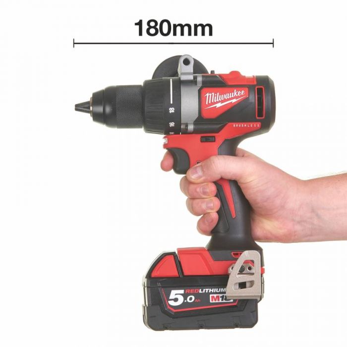 Дриль-шуруповерт акумуляторний MILWAUKEE, M18 BLDD2-502X, 82Нм (заряд.пр., 2акум. Х5Ач, HDкейс)