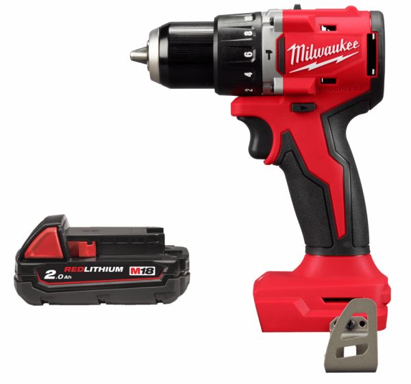 Дриль-шуруповерт акумуляторна безщіткова ударна MILWAUKEE M18 BLPDRC-0 (60Нм) (каркас) + M18 B2 подарунок