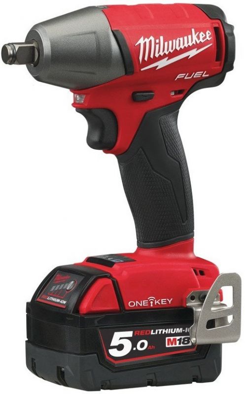 Гайкокрут акумуляторний 1/2" MILWAUKEE, M18 ONEIWF12-502X, 300Нм (зарядний пристрій, 2 акум.Х 5Ач, HDкейс)