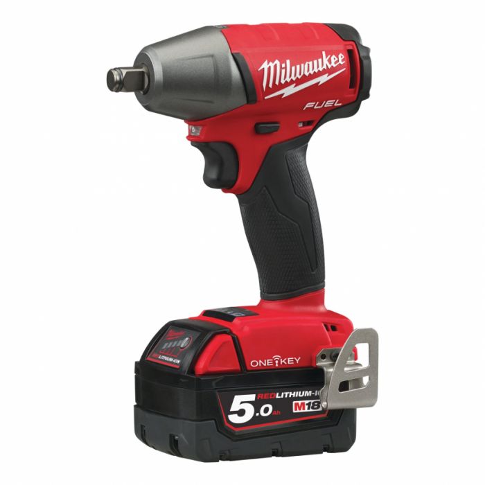 Гайкокрут акумуляторний 1/2" MILWAUKEE, M18 ONEIWF12-502X, 300Нм (зарядний пристрій, 2 акум.Х 5Ач, HDкейс)