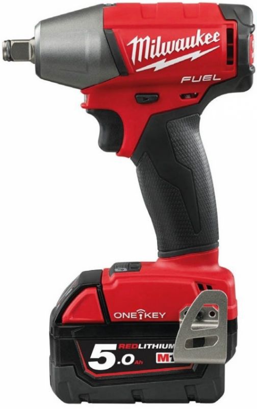 Гайкокрут акумуляторний 1/2" MILWAUKEE, M18 ONEIWF12-502X, 300Нм (зарядний пристрій, 2 акум.Х 5Ач, HDкейс)