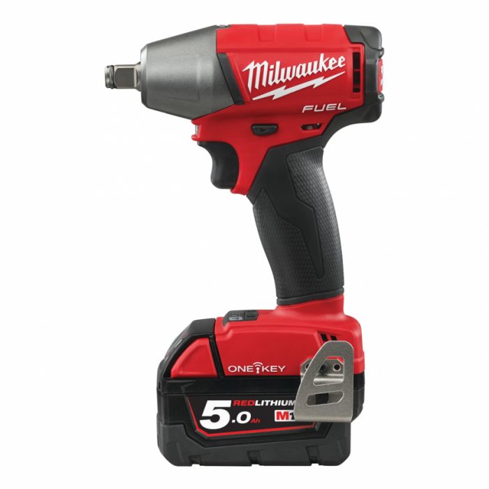 Гайкокрут акумуляторний 1/2" MILWAUKEE, M18 ONEIWF12-502X, 300Нм (зарядний пристрій, 2 акум.Х 5Ач, HDкейс)