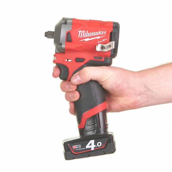 Гайкокрут акумуляторний 3/8" MILWAUKEE, M12 FIW38-422X, 12В, 339 Нм, (заряд. пристрій, 1 акум.Х 2Ач, 1 акум.Х 4Ач, HD кейс)