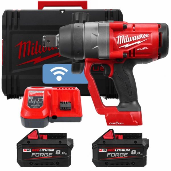 Гайкокрут високомоментний акумуляторний MILWAUKEE 1"(2400 Нм) M18 FUEL з фіксацією кільцем ONE-KEY (+ заряд.пристрій, 2 акум., H