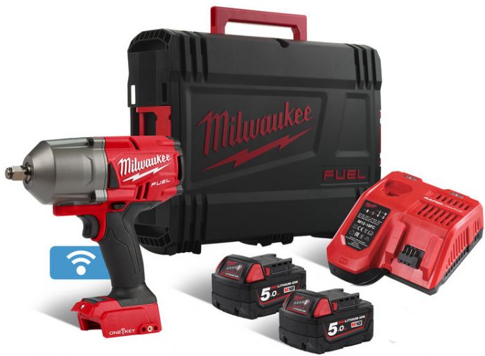 Гайковерт акумуляторний 1/2" MILWAUKEE, M18 ONEFHIWF12-502X, 1898Нм ( заряд.пр.,2 акум.X5Ач, HDкейс)